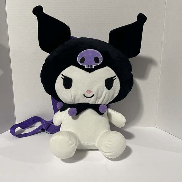 Sanrio Handbags - Sanrio Kuromi Character 14-Inch Plush Backpack